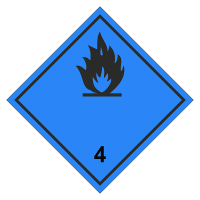 Знак опасного груза. Класс 4.3. Вещества, опасные при увлажнении